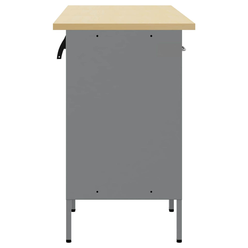 vidaXL Szafka robocza z szufladą 3 pcs Czarny i szary 150 x 55 x 85 cm
