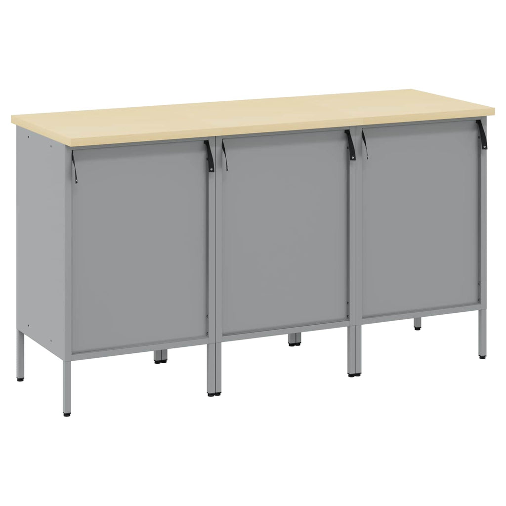 vidaXL Szafka robocza z szufladą 3 pcs Czarny i szary 150 x 55 x 85 cm
