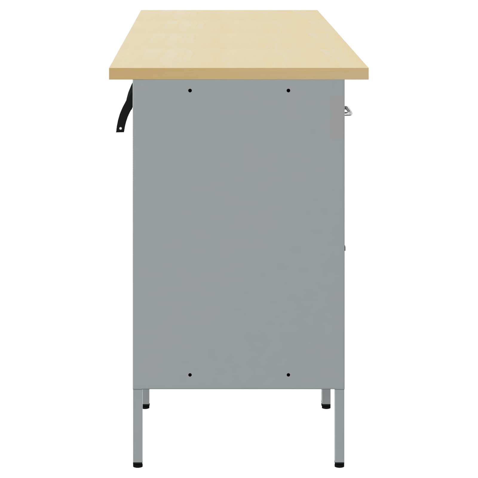 vidaXL Szafka robocza z szufladą 4 pcs Czarny i szary 200 x 55 x 85 cm