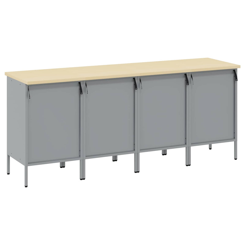 vidaXL Szafka robocza z szufladą 4 pcs Czarny i szary 200 x 55 x 85 cm