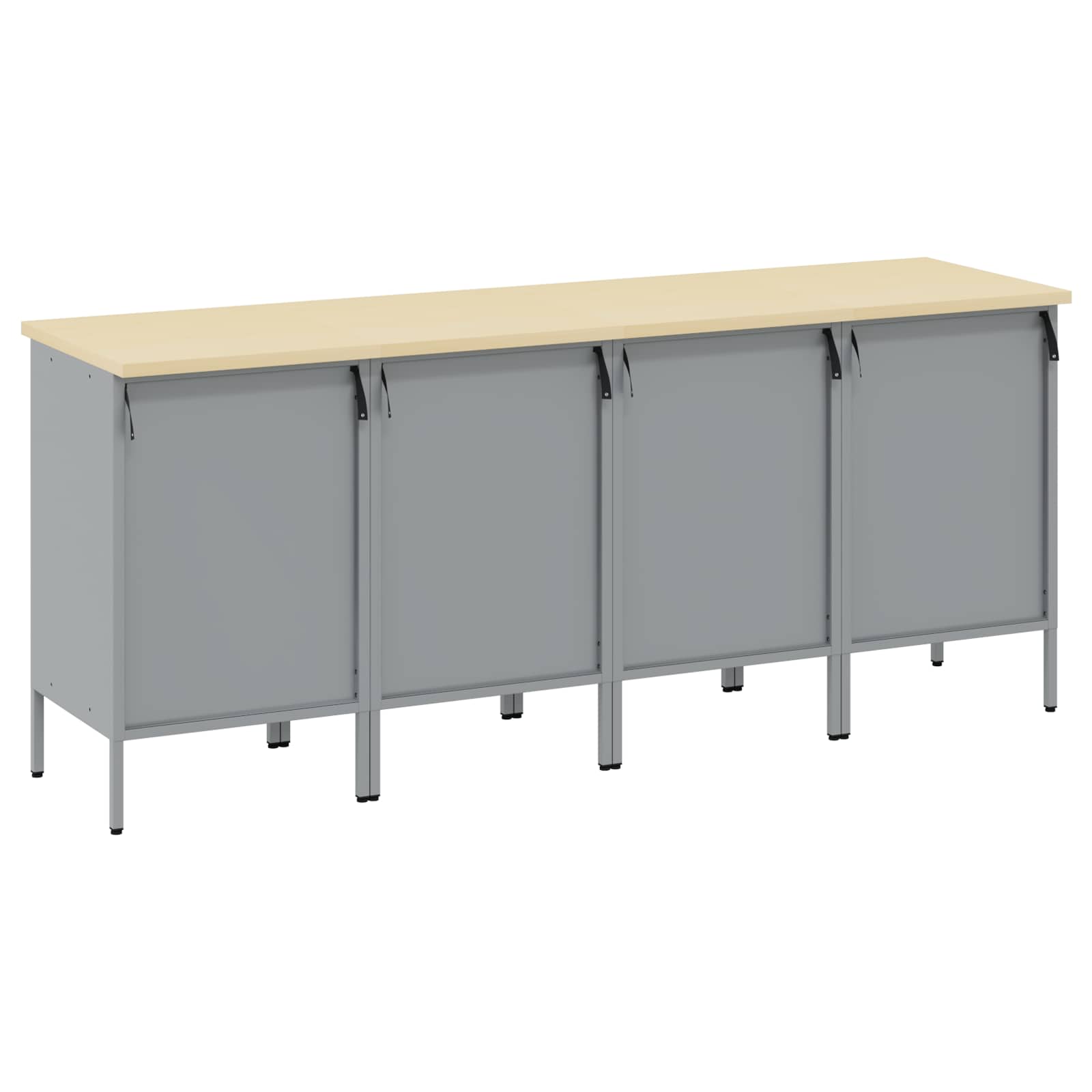 vidaXL Szafka robocza z szufladą 4 pcs Czarny i szary 200 x 55 x 85 cm