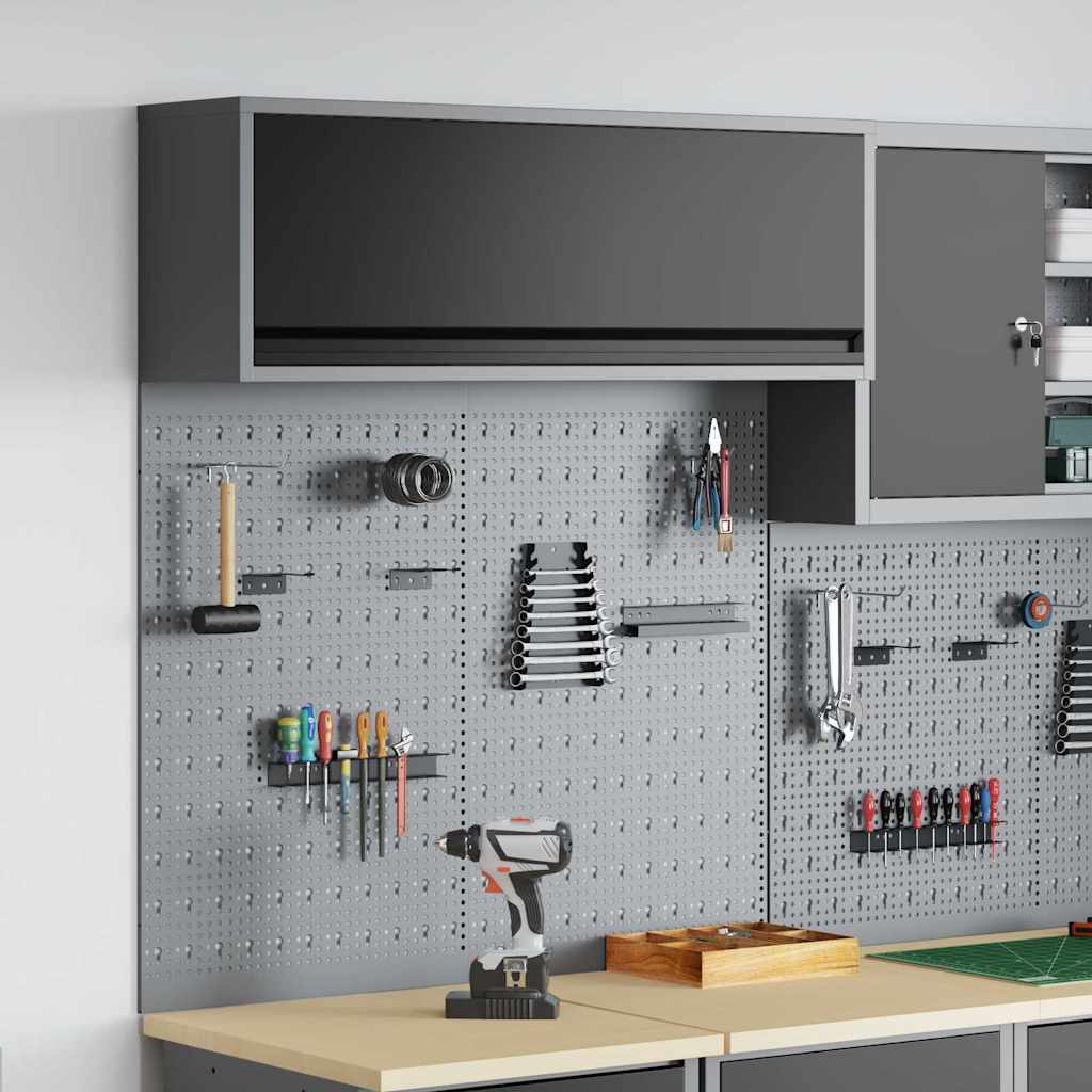 vidaXL Zestaw szafek narzędziowych z półką 3 pcs Czarny