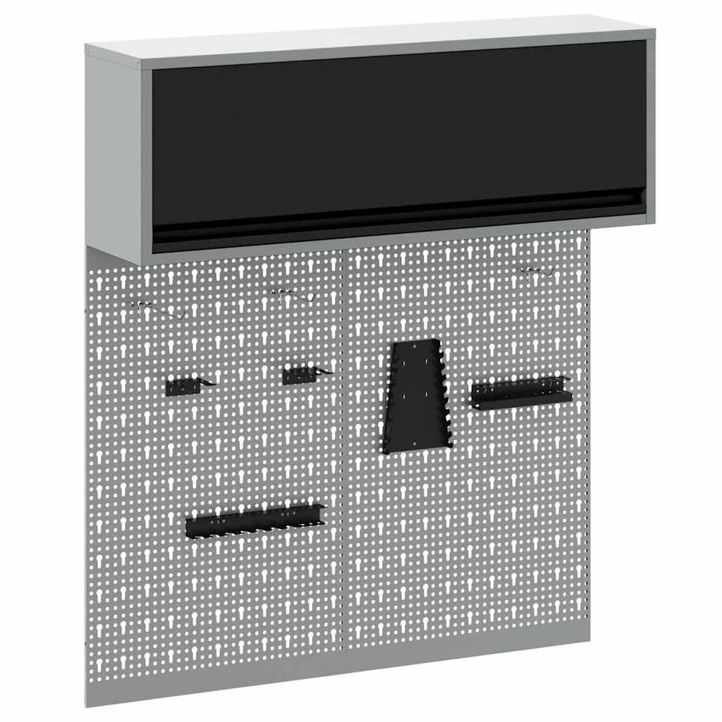 vidaXL Zestaw szafek narzędziowych z półką 3 pcs Czarny