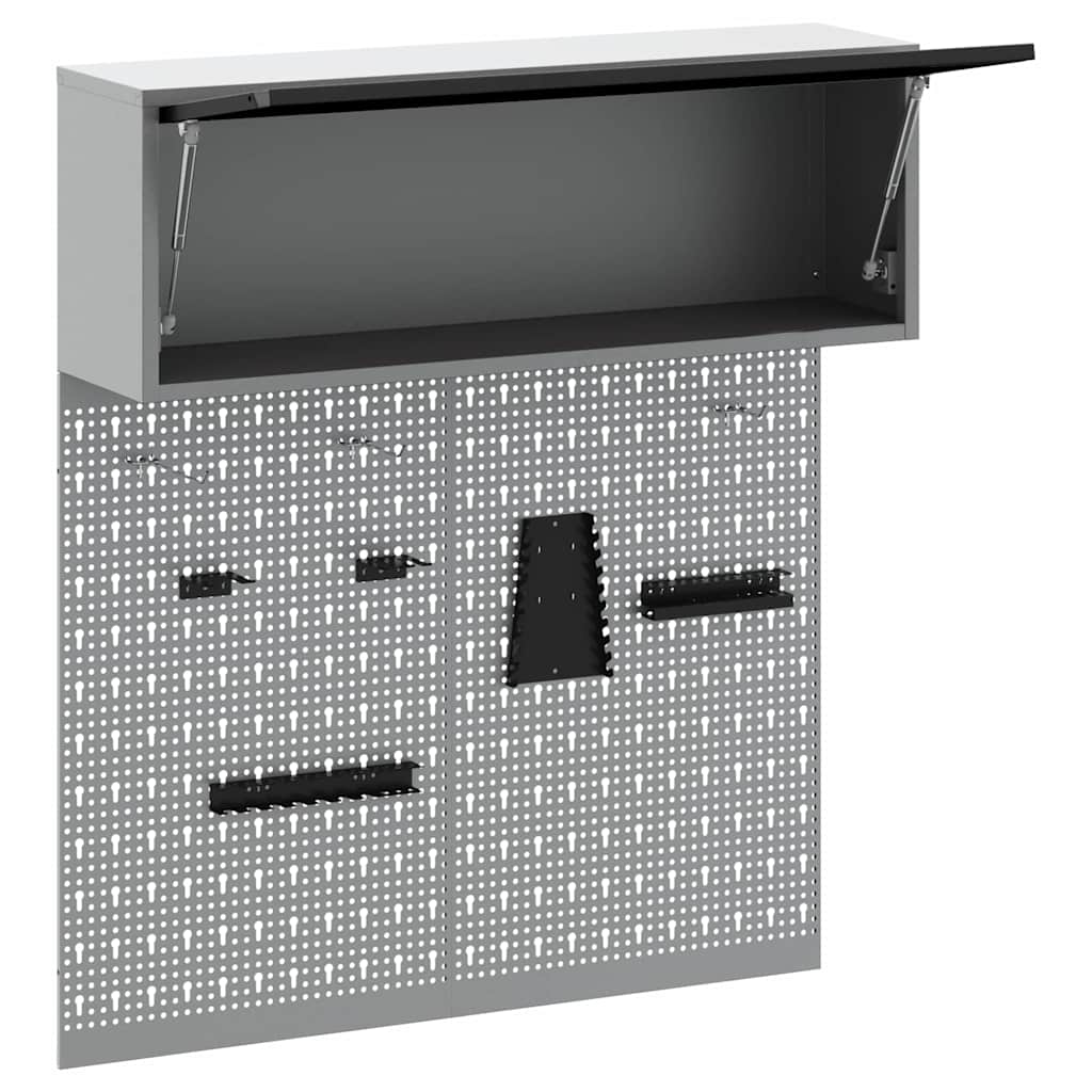 vidaXL Zestaw szafek narzędziowych z półką 3 pcs Czarny
