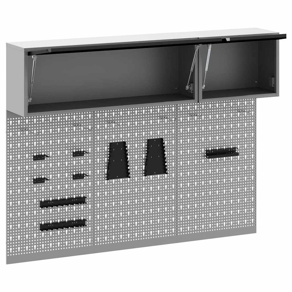 vidaXL Zestaw szafek narzędziowych z półką 5 pcs Czarny