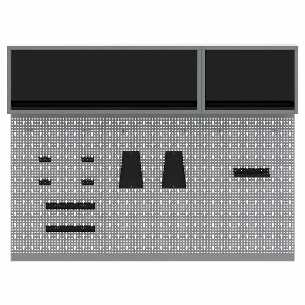 vidaXL Zestaw szafek narzędziowych z półką 5 pcs Czarny