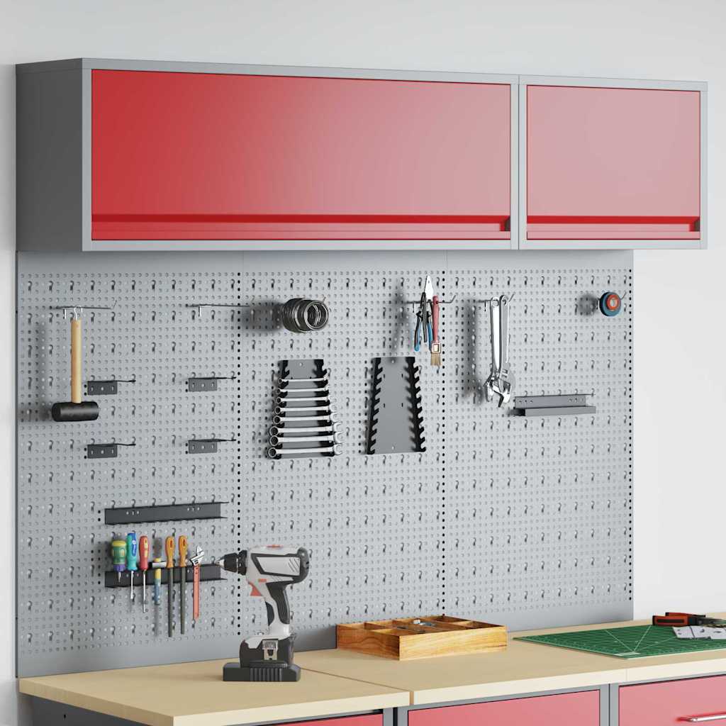 vidaXL Zestaw szafek narzędziowych z półką 5 pcs Czerwony