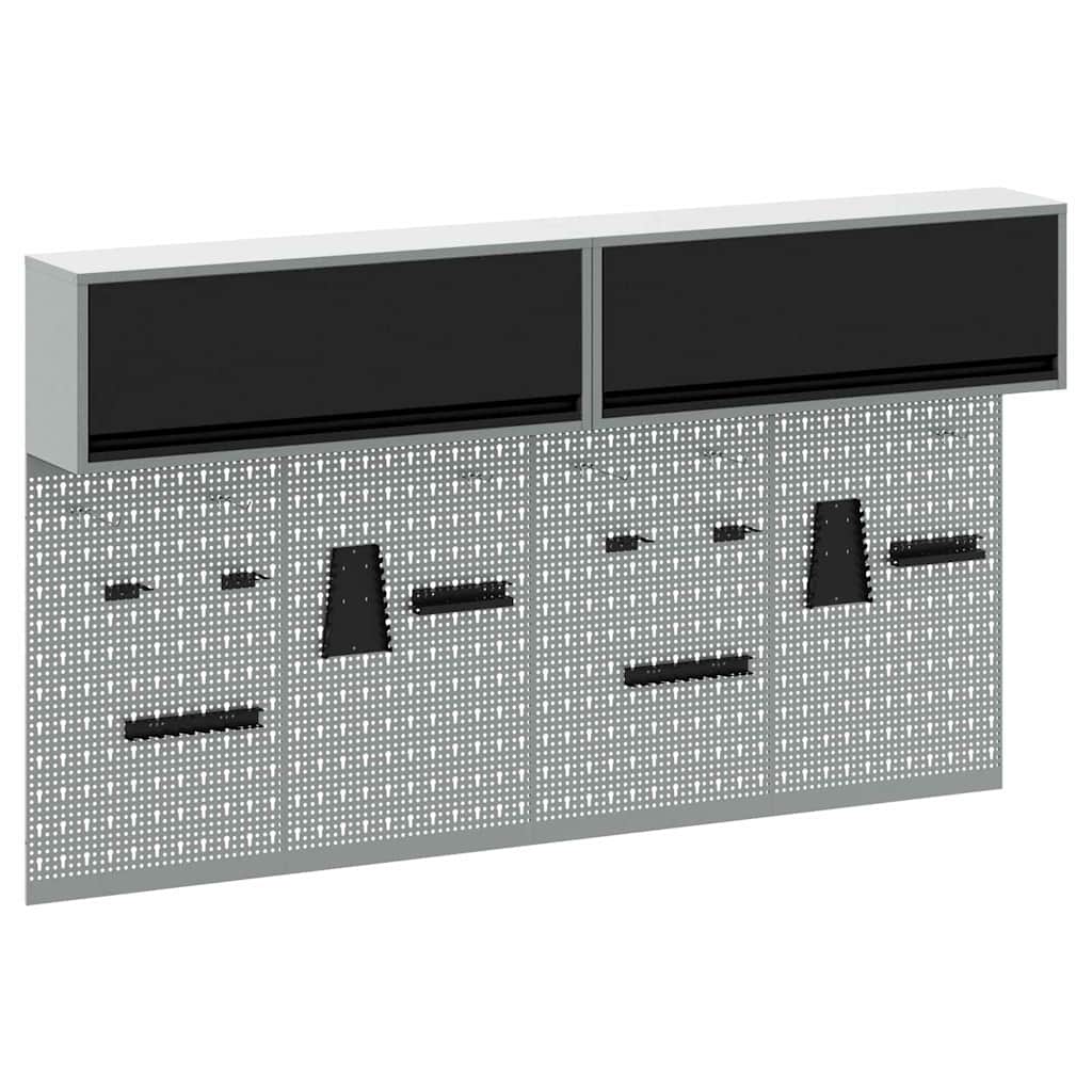 vidaXL Zestaw szafek narzędziowych z półką 6 pcs Czarny