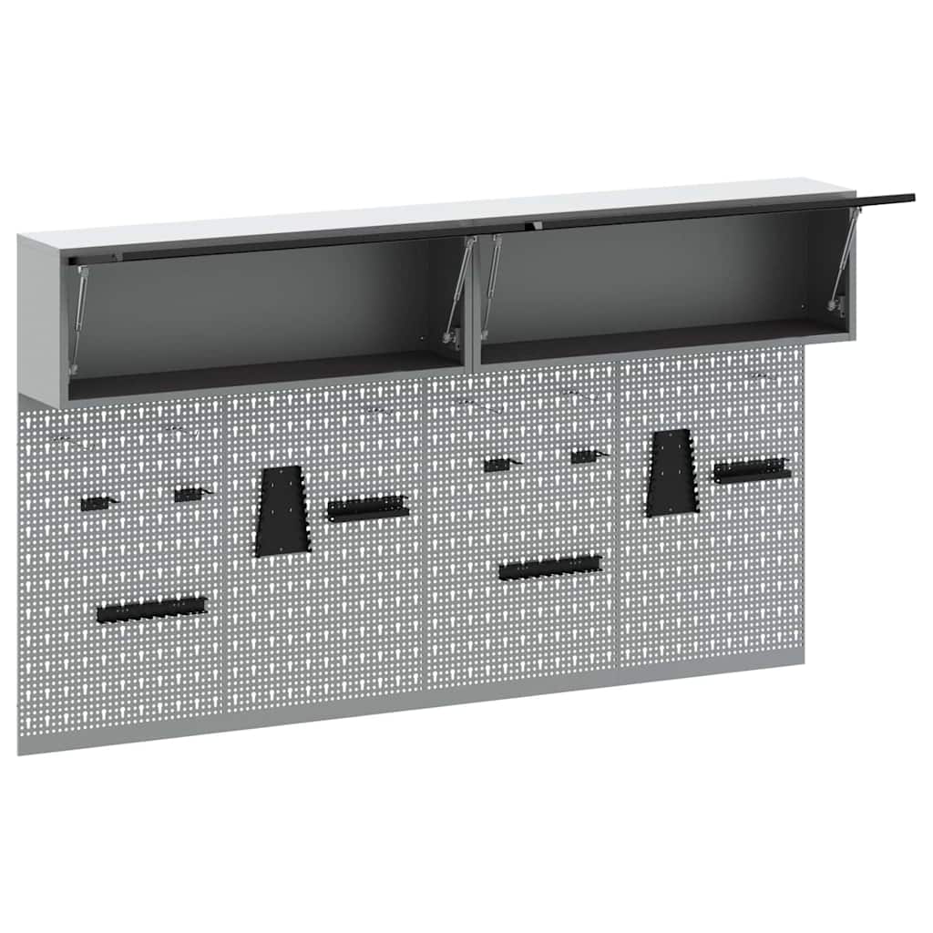 vidaXL Zestaw szafek narzędziowych z półką 6 pcs Czarny