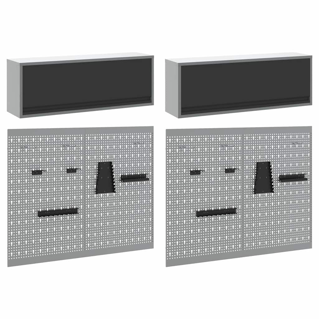 vidaXL Zestaw szafek narzędziowych z półką 6 pcs Czarny