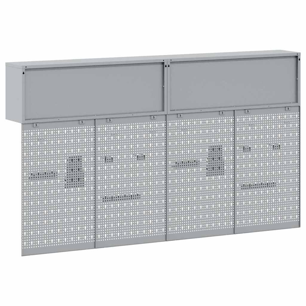 vidaXL Zestaw szafek narzędziowych z półką 6 pcs Czerwony