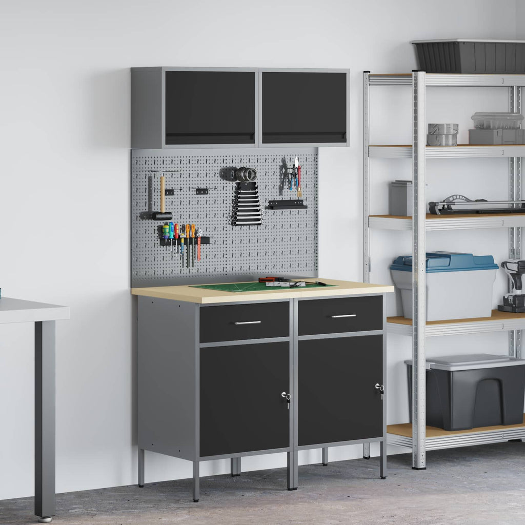 vidaXL Zestaw szafek roboczych z szufladą z półką 8 szt. Szary