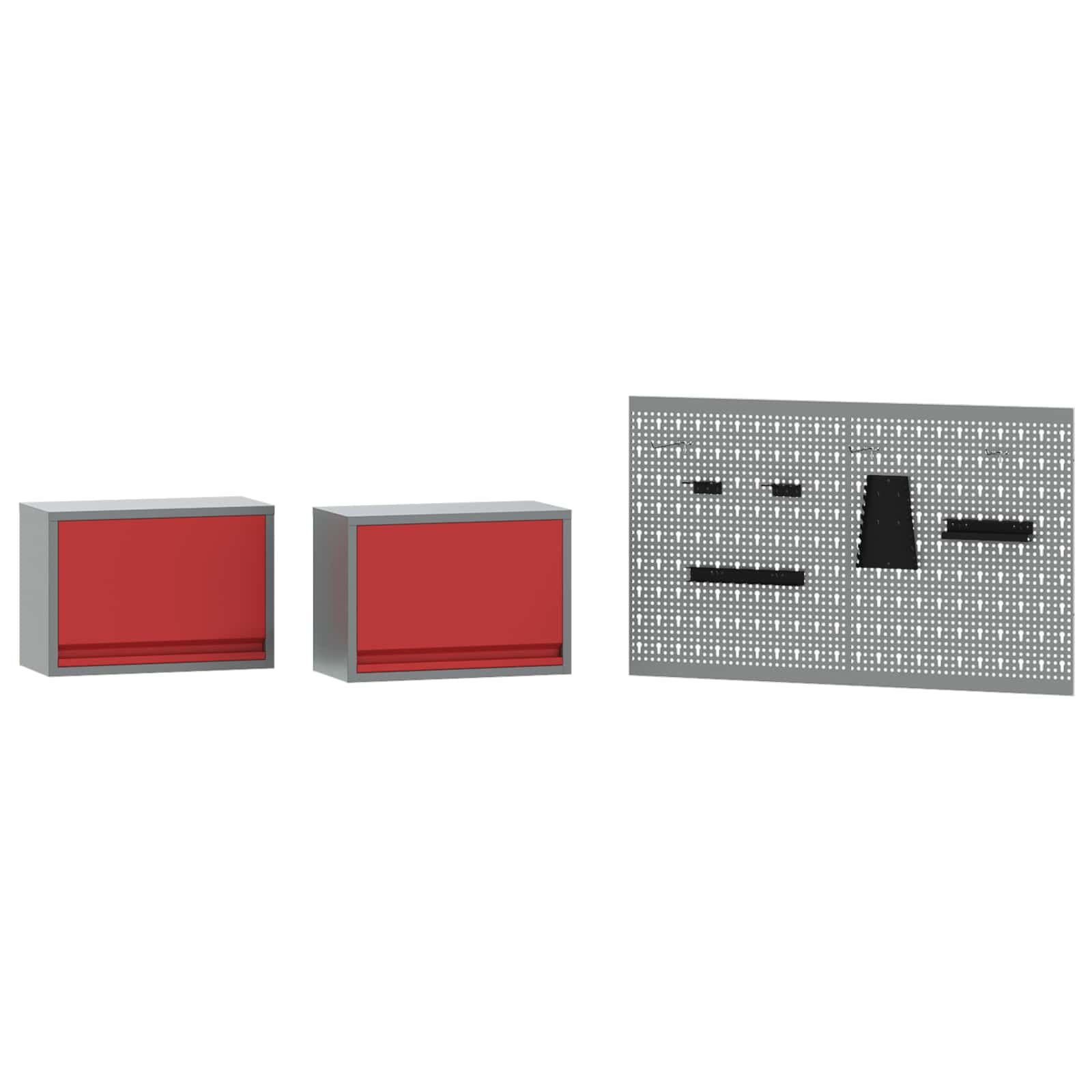 vidaXL Zestaw szafek roboczych z szufladą z półką 6 pcs Czerwony