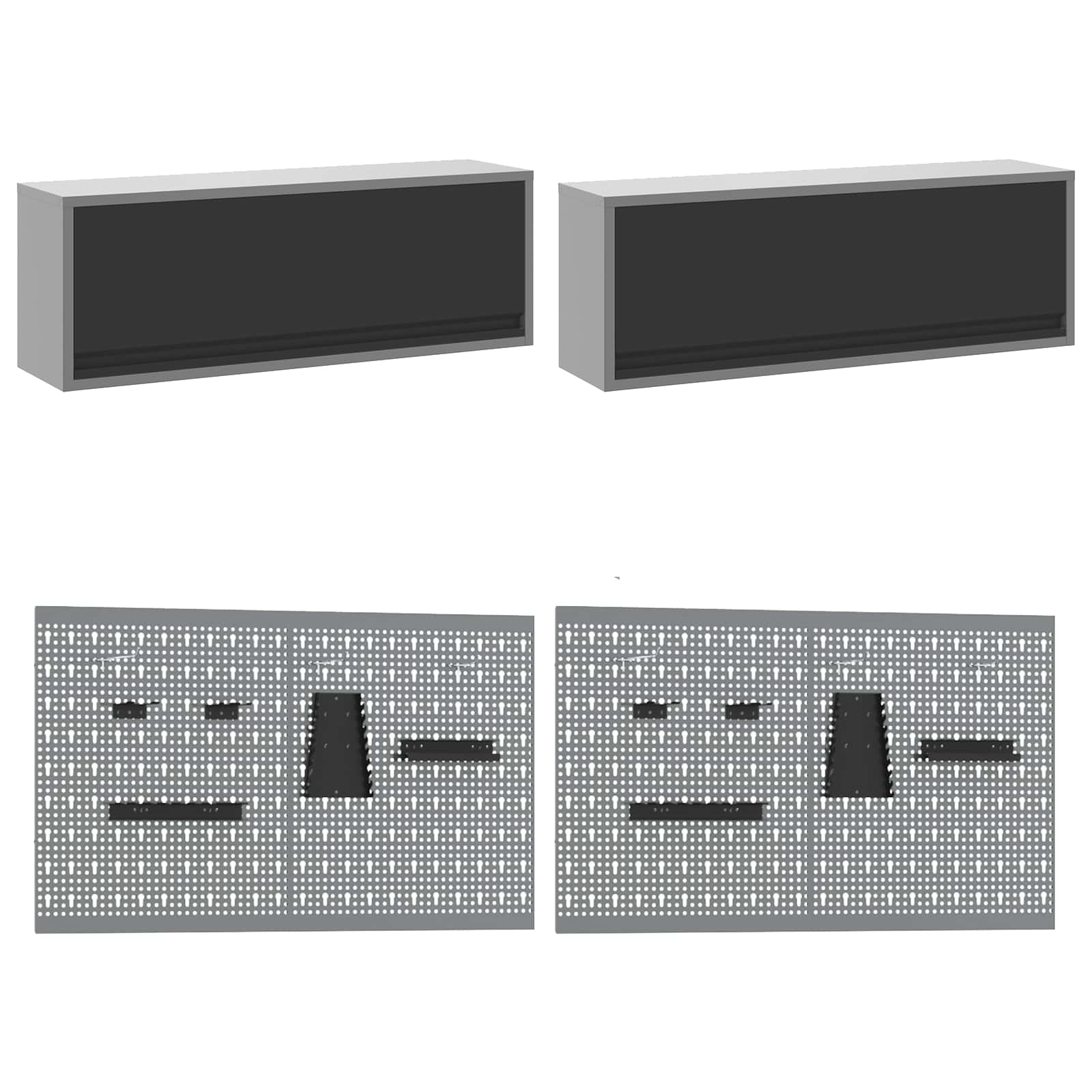 vidaXL Zestaw szafek roboczych z szufladą Z blokadą 10 pcs Czarny