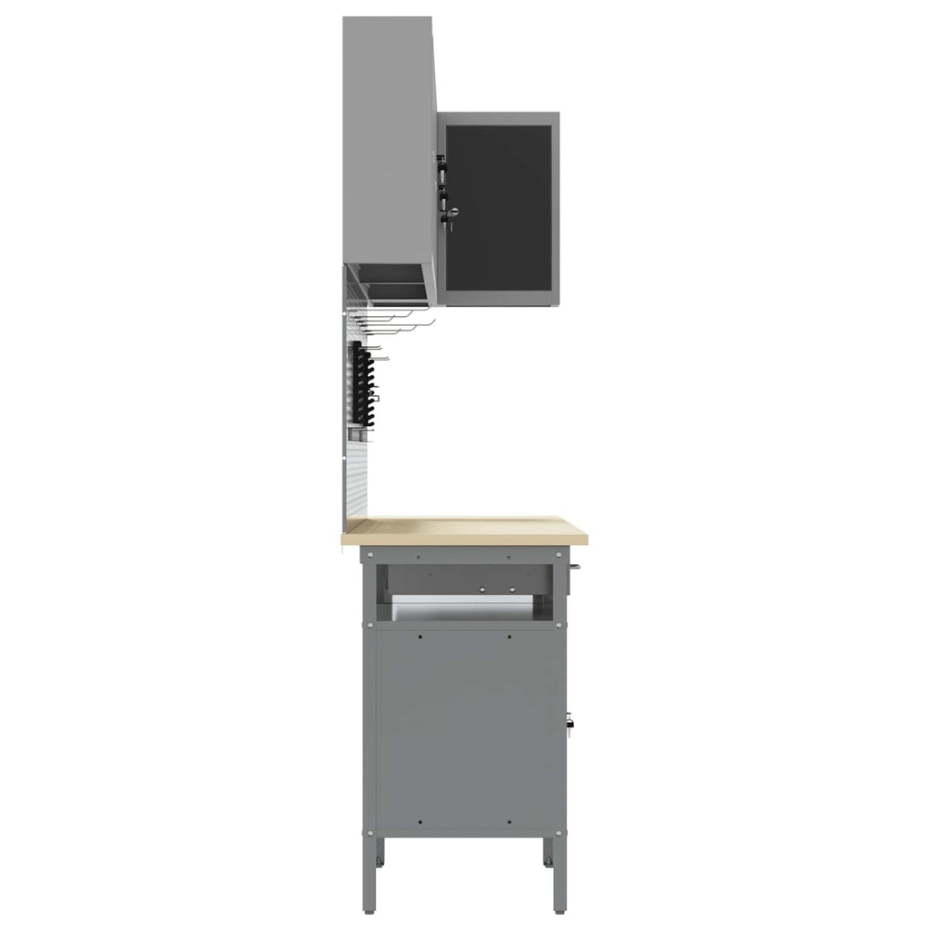 vidaXL Zestaw szafek roboczych z szufladą 10 szt. Czarny i szary