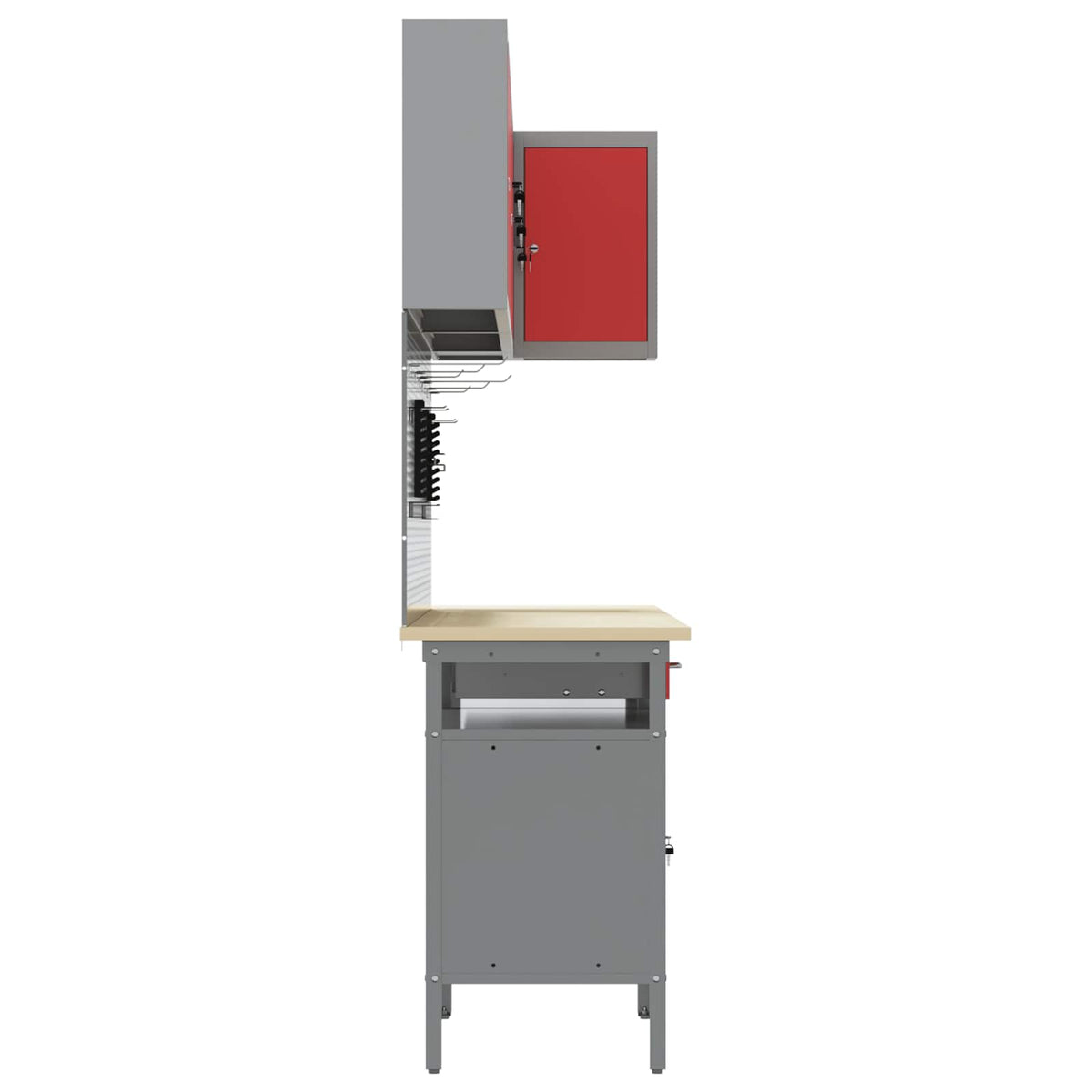 vidaXL Zestaw szafek roboczych z szufladą 10 szt. Czerwony i Szary