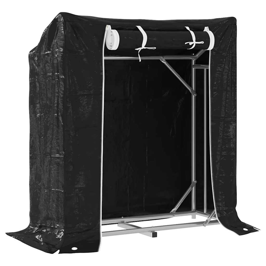 vidaXL Stojak na drewno opałowe z drutem stalowym, 100,5x40,5x110,5 cm