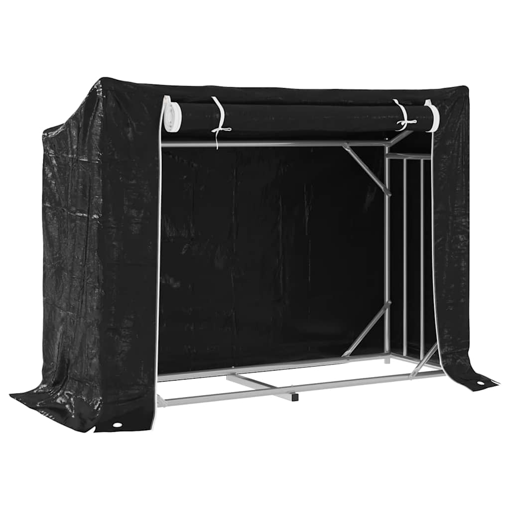vidaXL Stojak na drewno opałowe z drutem stalowym, 151x60,5x110,5 cm