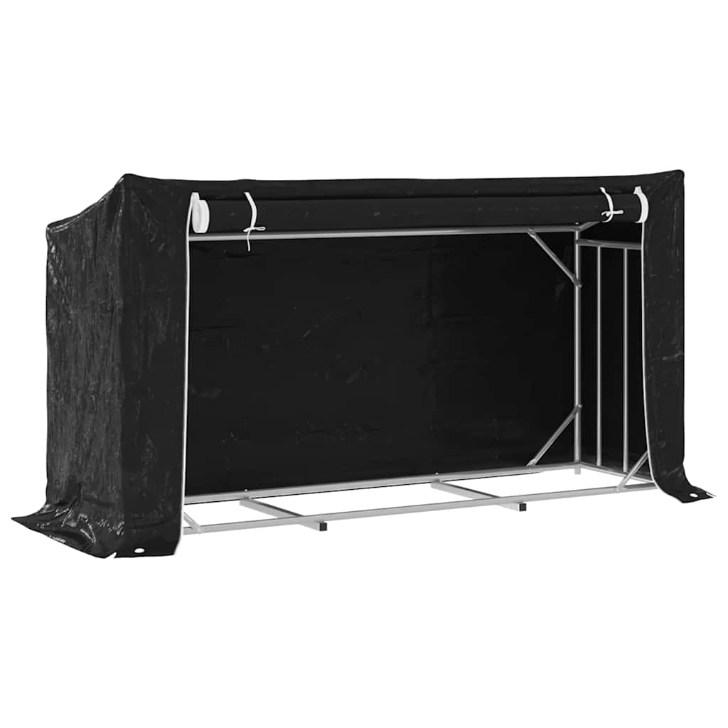 vidaXL Stojak na drewno opałowe z drutem stalowym, 200,5x60,5x110,5 cm