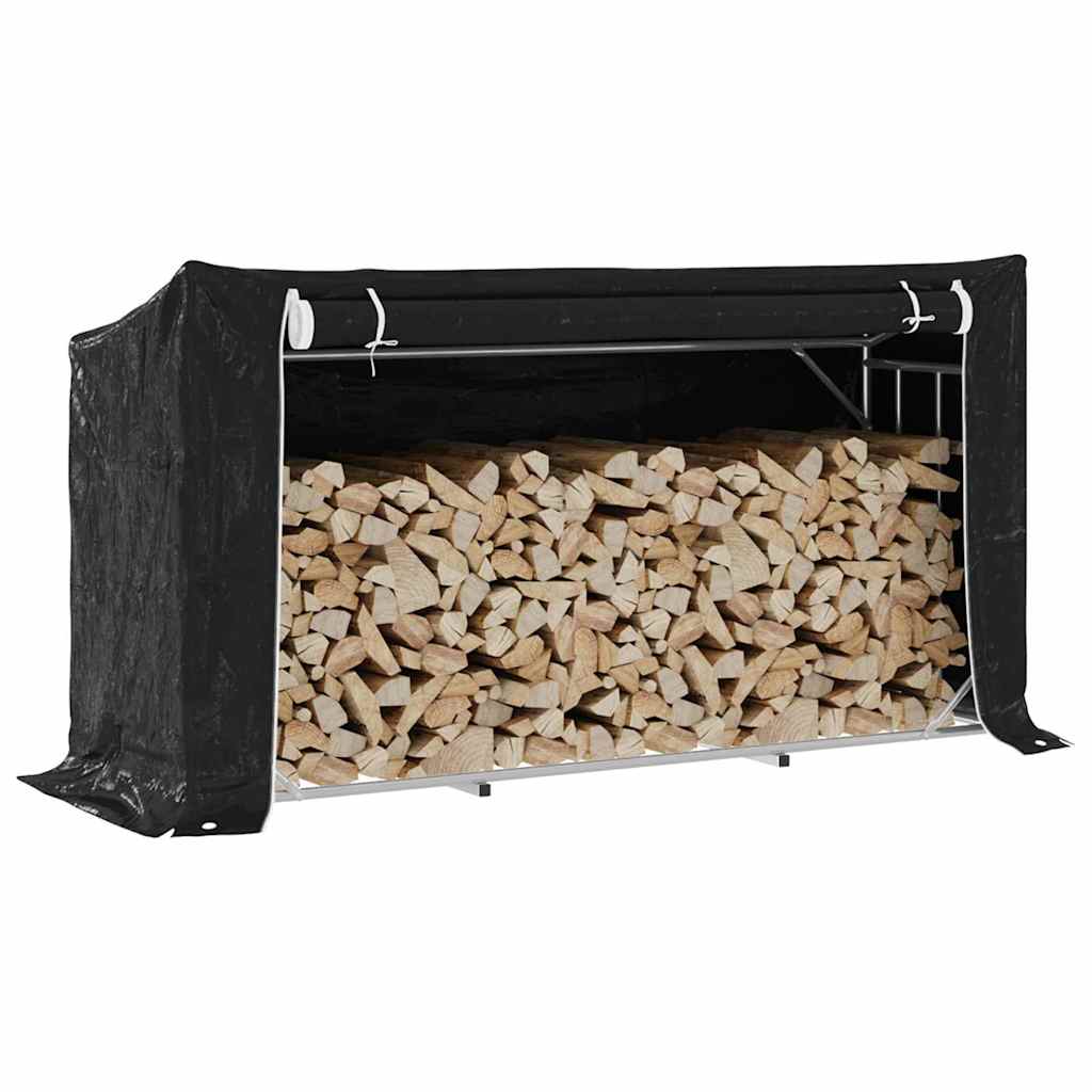vidaXL Stojak na drewno opałowe z drutem stalowym, 200,5x60,5x110,5 cm