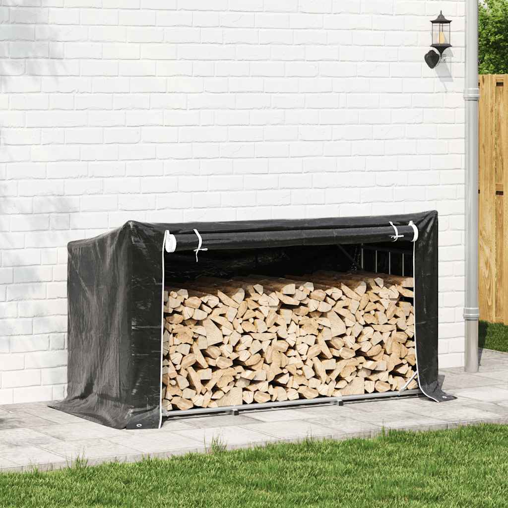 vidaXL Stojak na drewno opałowe z drutem stalowym, 200,5x80,5x110,5 cm