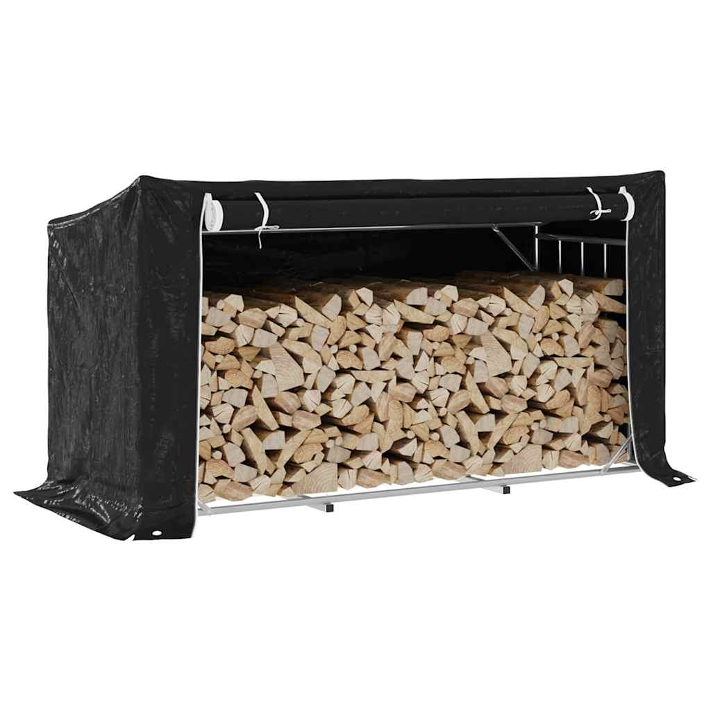 vidaXL Stojak na drewno opałowe z drutem stalowym, 200,5x80,5x110,5 cm
