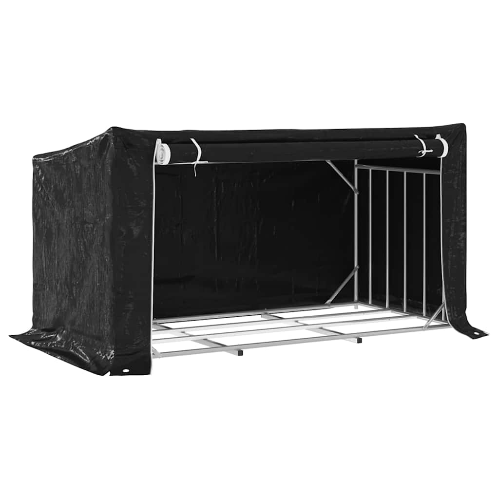 vidaXL Stojak na drewno opałowe z drutem stalowym, 200,5x100,5x110,5cm