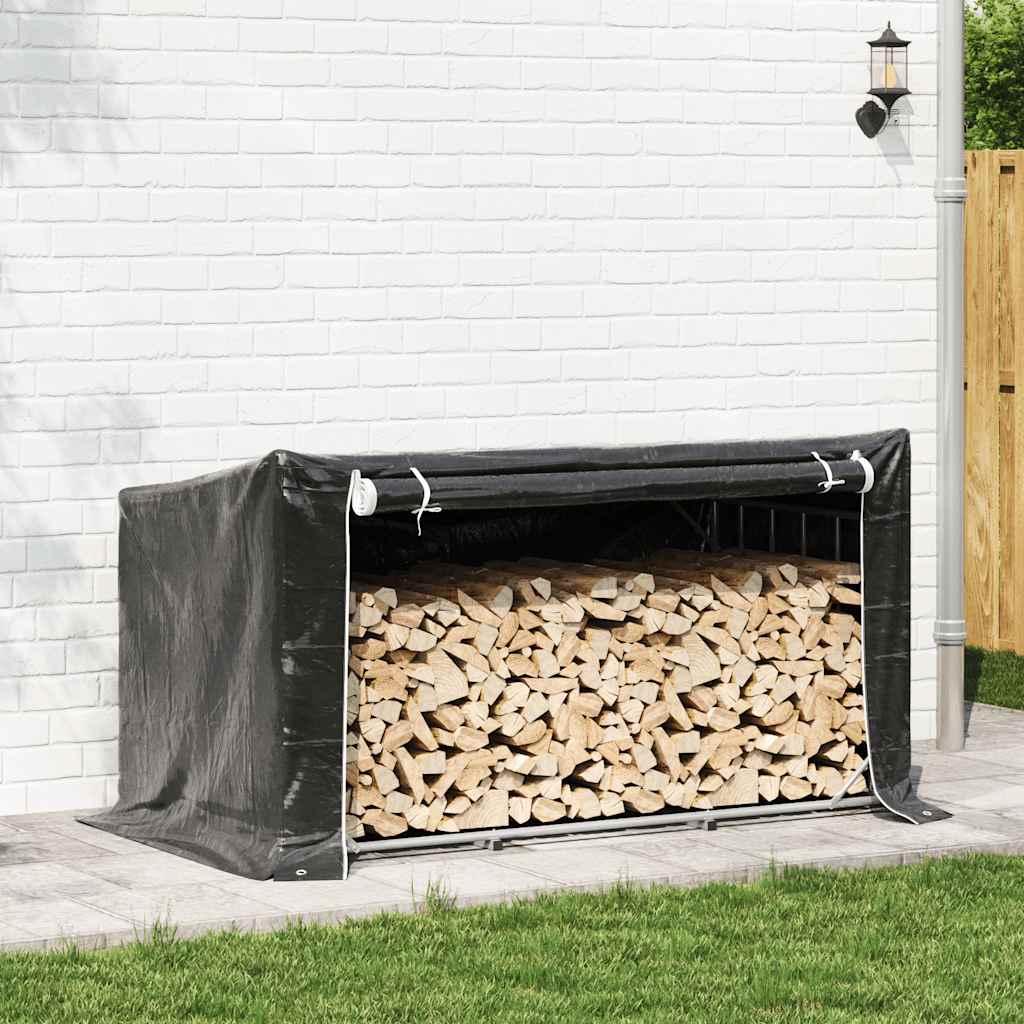 vidaXL Stojak na drewno opałowe z drutem stalowym, 200,5x100,5x110,5cm