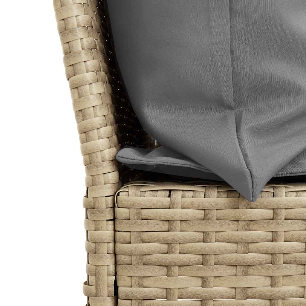 vidaXL Sofa ogrodowa z poduszkami beżowy polirattan