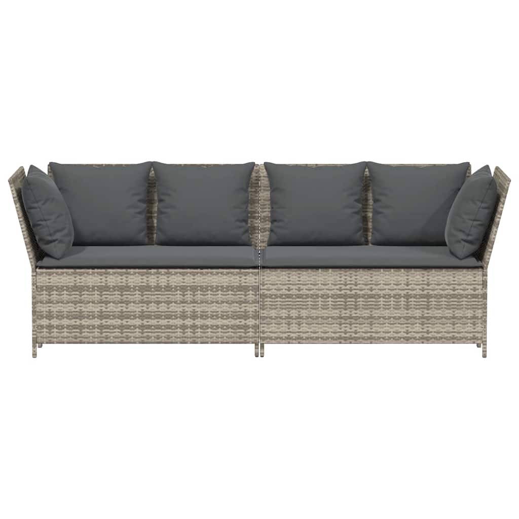 vidaXL Sofa ogrodowa z poduszkami Jasnoszary polirattan