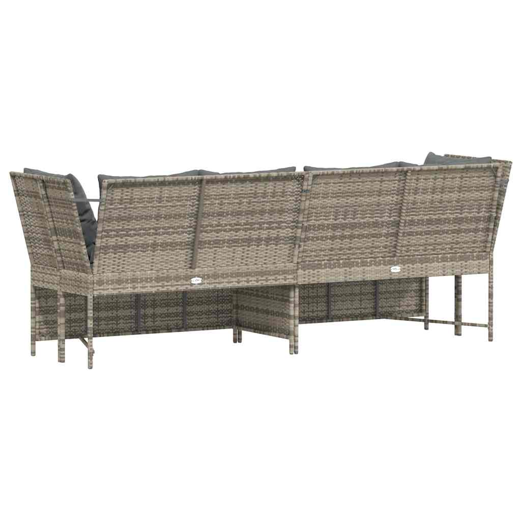 vidaXL Sofa ogrodowa z poduszkami Jasnoszary polirattan
