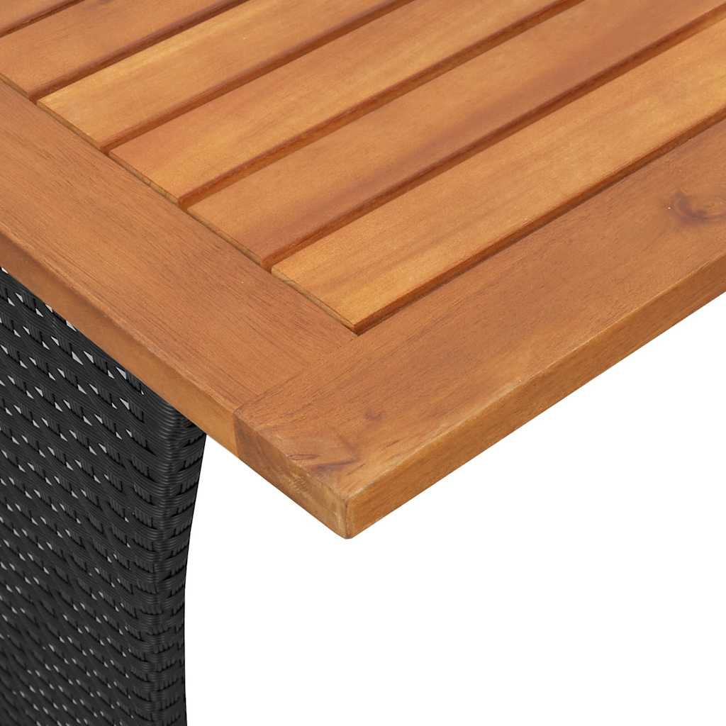 vidaXL Stół ogrodowy z blatem z drewna akacjowego czarny 105x75x72 cm