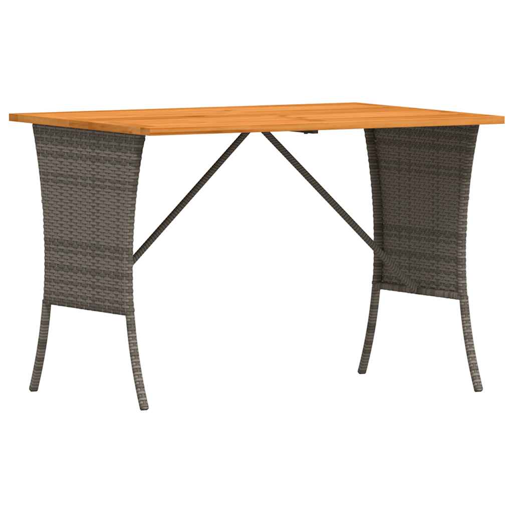 vidaXL Stół ogrodowy z blatem z drewna akacjowego szary 105x75x72 cm