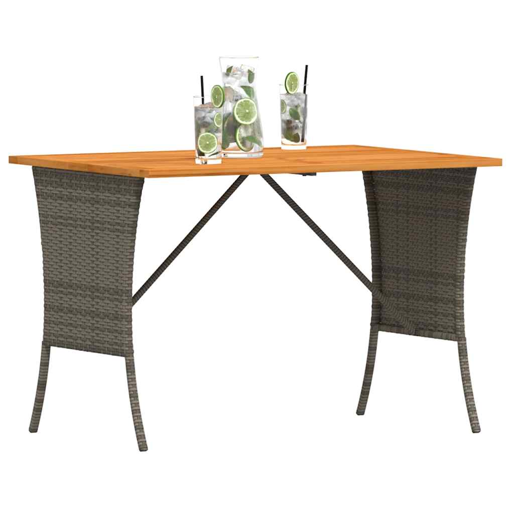 vidaXL Stół ogrodowy z blatem z drewna akacjowego szary 105x75x72 cm