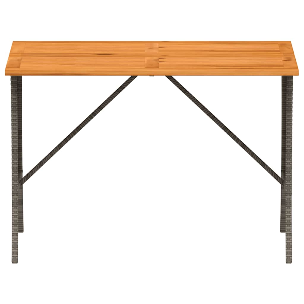 vidaXL Stół ogrodowy z blatem z drewna akacjowego szary 105x75x72 cm