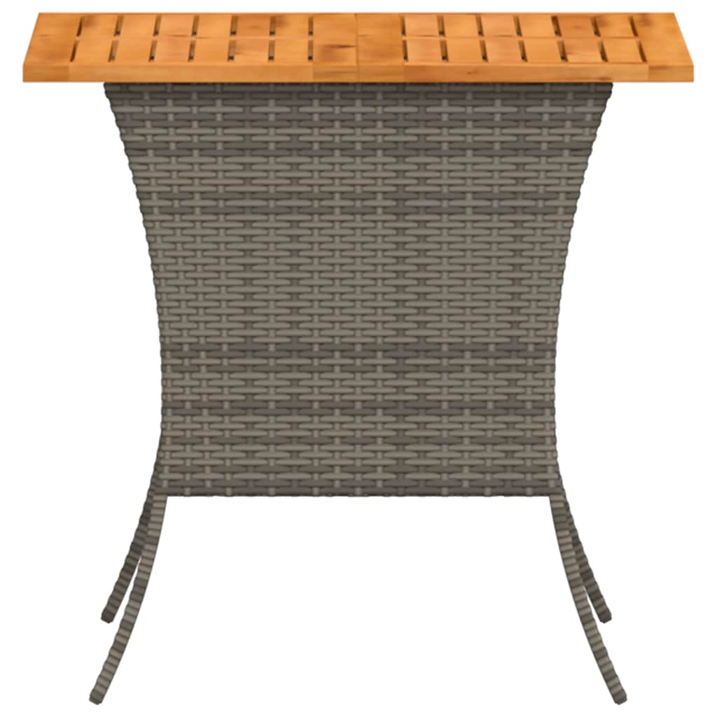 vidaXL Stół ogrodowy z blatem z drewna akacjowego szary 105x75x72 cm