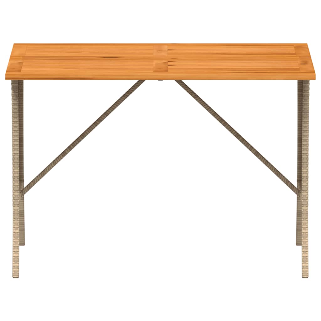 vidaXL Stół ogrodowy z blatem z drewna akacjowego beżowy 105x75x72 cm