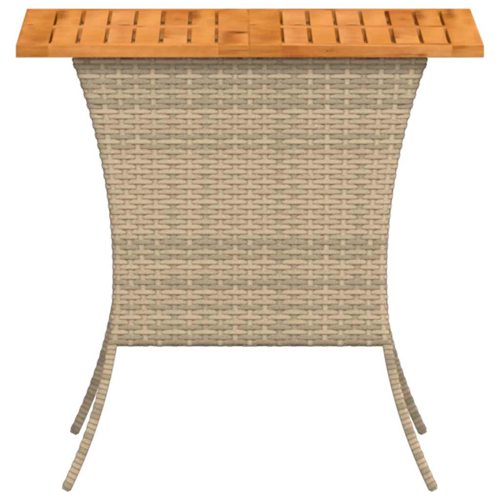 vidaXL Stół ogrodowy z blatem z drewna akacjowego beżowy 105x75x72 cm