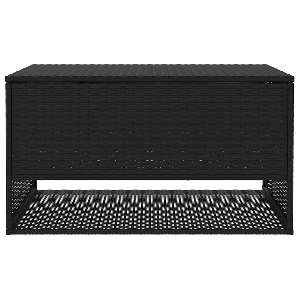 vidaXL Pudełko na poduszki ogrodowe czarne 100x55x55,5 cm polirattan