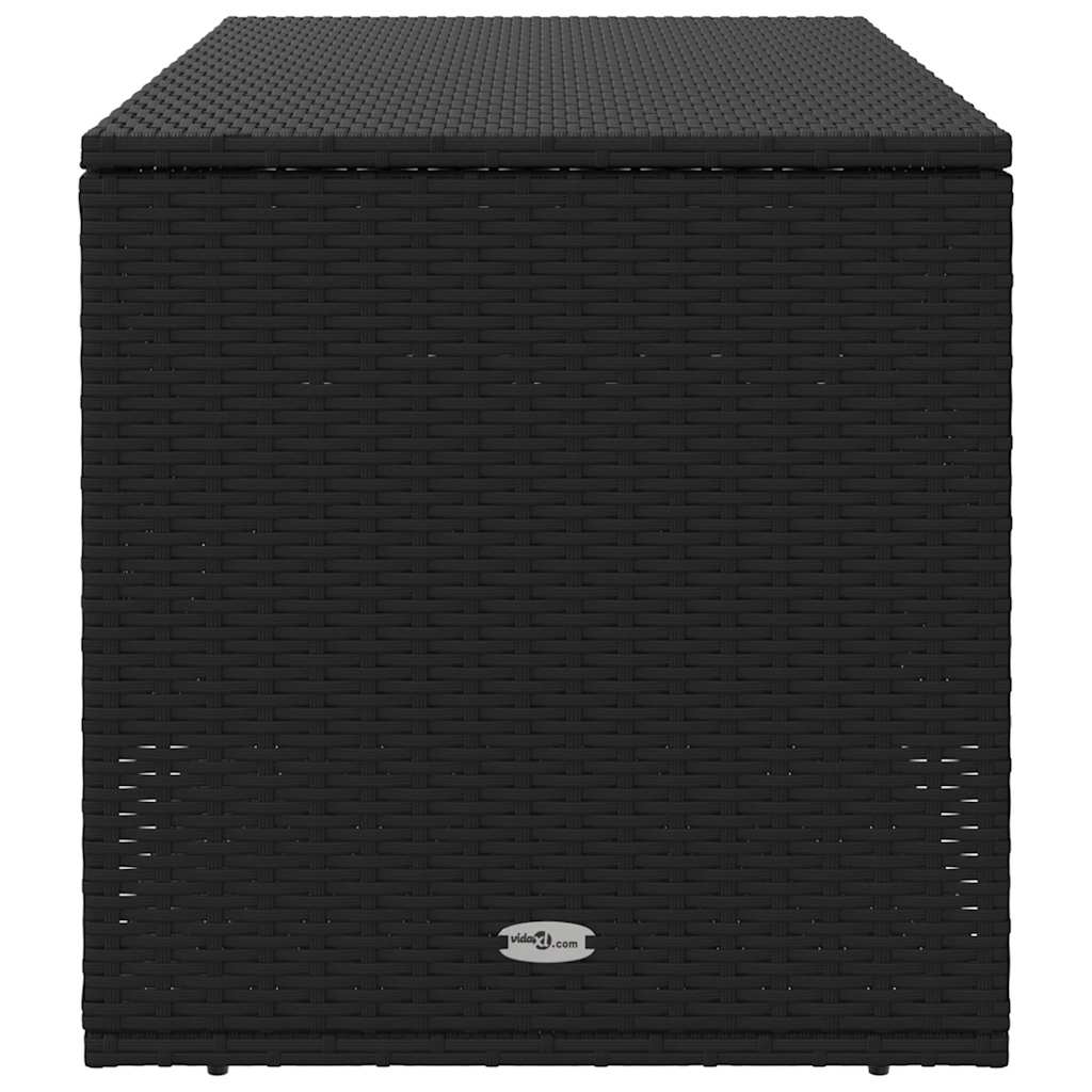 vidaXL Pudełko na poduszki ogrodowe czarne 100x55x55,5 cm polirattan
