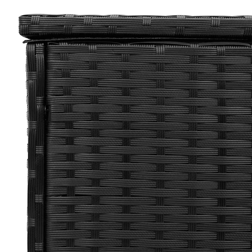 vidaXL Pudełko na poduszki ogrodowe czarne 100x55x55,5 cm polirattan