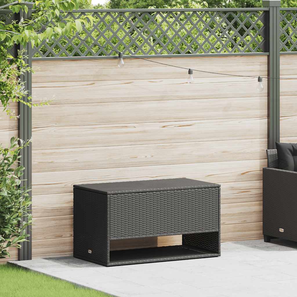 vidaXL Pudełko na poduszki ogrodowe czarne 100x55x55,5 cm polirattan