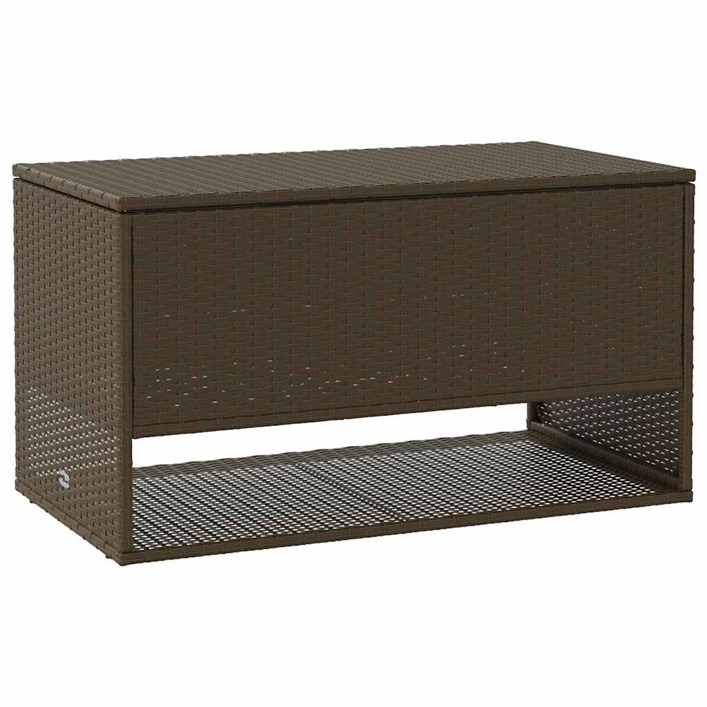 vidaXL Skrzynka na poduszki ogrodowe Brązowa 100x55x55,5 cm Polirattan