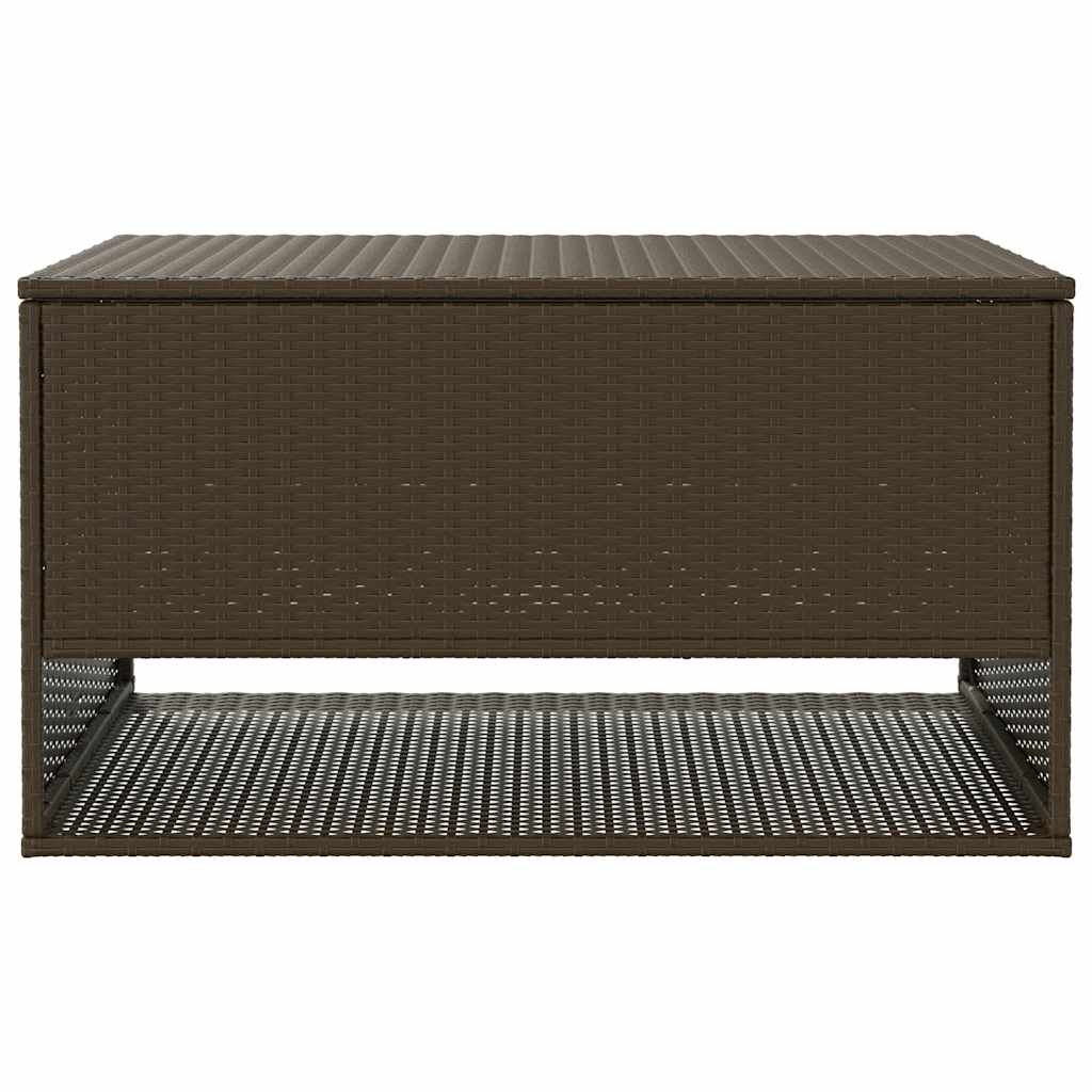 vidaXL Skrzynka na poduszki ogrodowe Brązowa 100x55x55,5 cm Polirattan