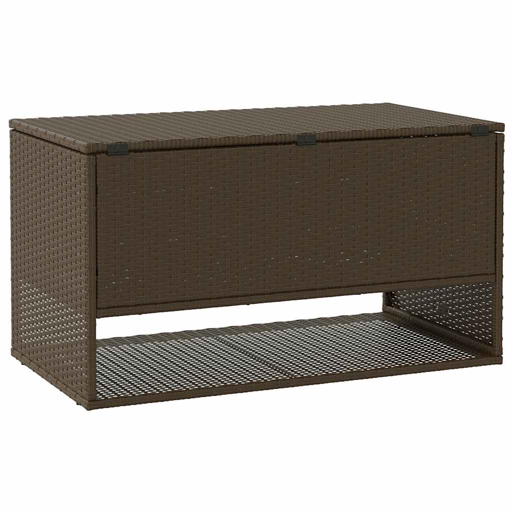 vidaXL Skrzynka na poduszki ogrodowe Brązowa 100x55x55,5 cm Polirattan