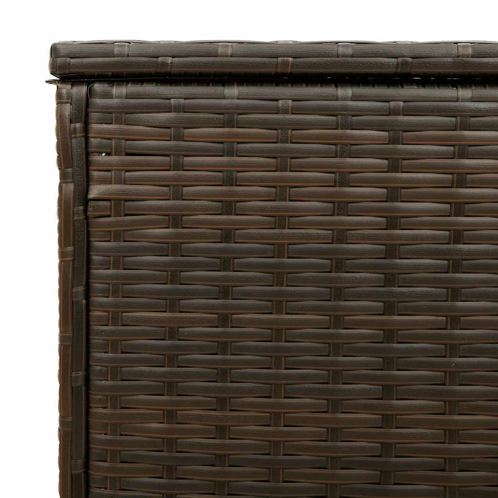 vidaXL Skrzynka na poduszki ogrodowe Brązowa 100x55x55,5 cm Polirattan