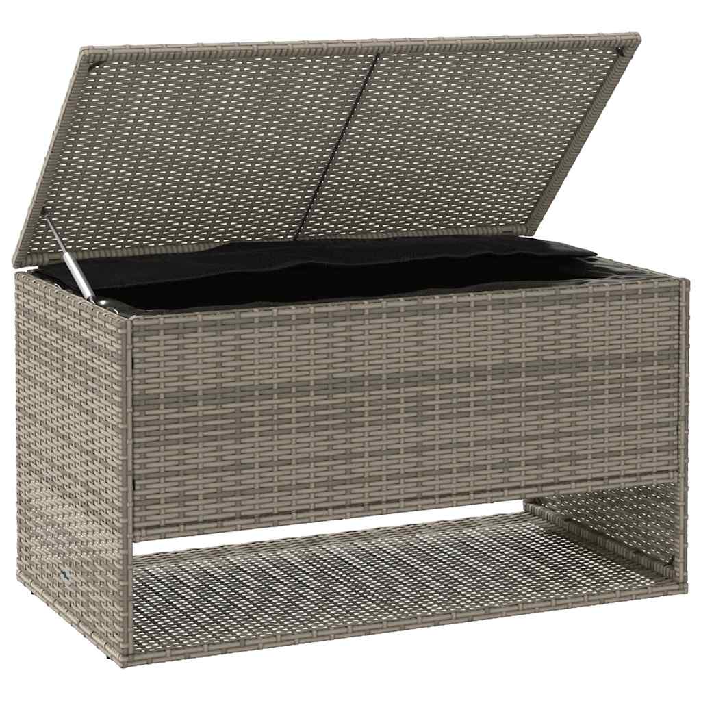 vidaXL Skrzynka na poduszki ogrodowe Szara 100x55x55,5 cm Polirattan