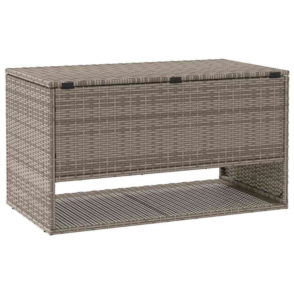 vidaXL Skrzynka na poduszki ogrodowe Szara 100x55x55,5 cm Polirattan