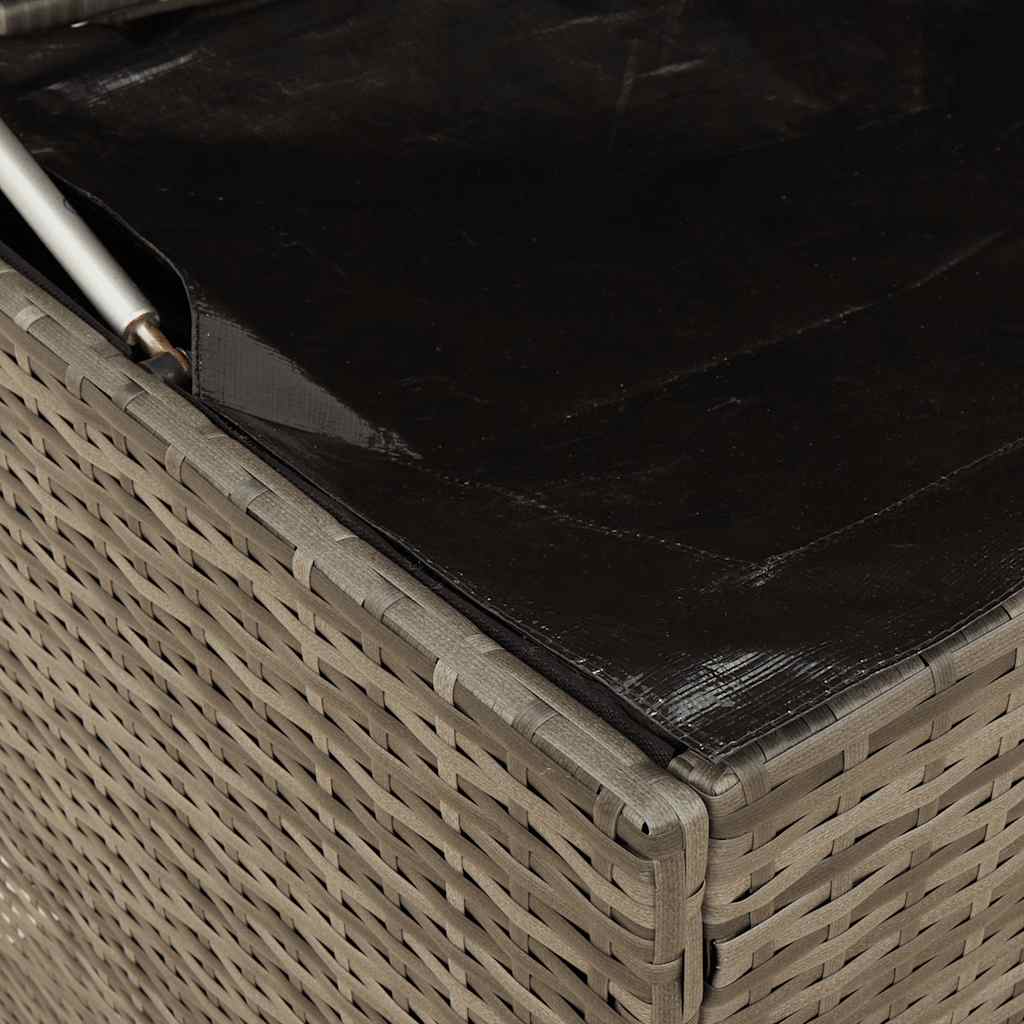 vidaXL Skrzynka na poduszki ogrodowe Szara 100x55x55,5 cm Polirattan