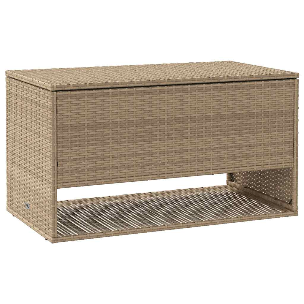 vidaXL Skrzynka na poduszki ogrodowe beżowa 100x55x55,5 cm polirattan
